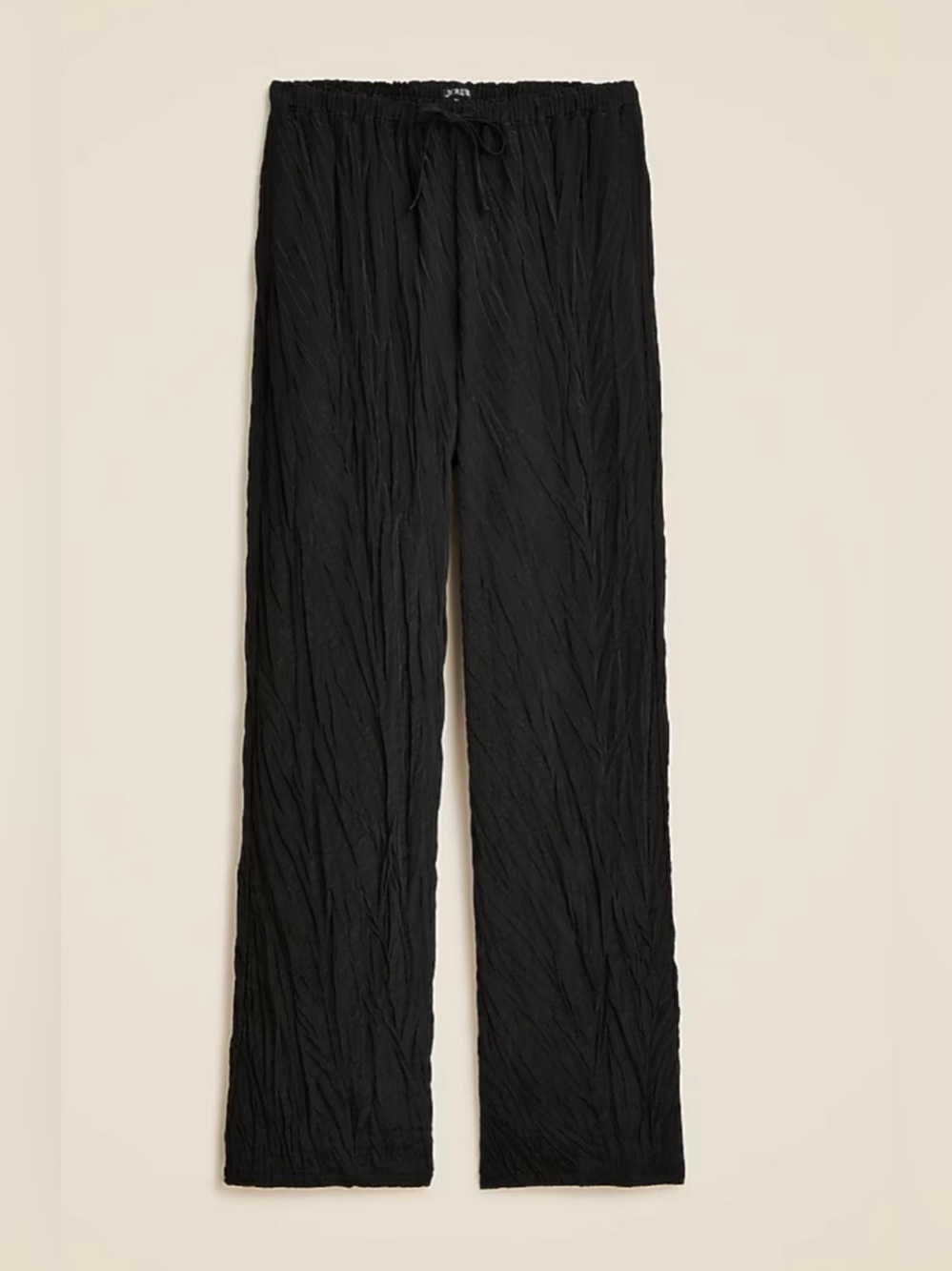 NWT J Crew New Soleil pant in crinkled viscose blend Black #328